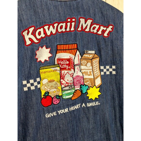 Hello Kitty & Friends Kawaii Mart Denim Varsity Jacket BoxLunch Exclusive XL - Picture 3 of 9